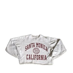 Hollister Cropped Santa Monica Pullover – Women’s Small | Raw Hem, Lightweight
